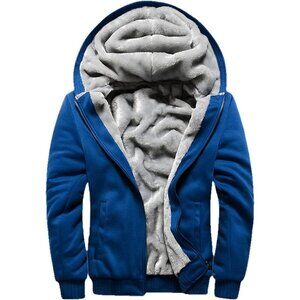 Women's  A-Blue Unique Winter Warm Fleece Fur Vest Jacket Coat Horn Button Hood